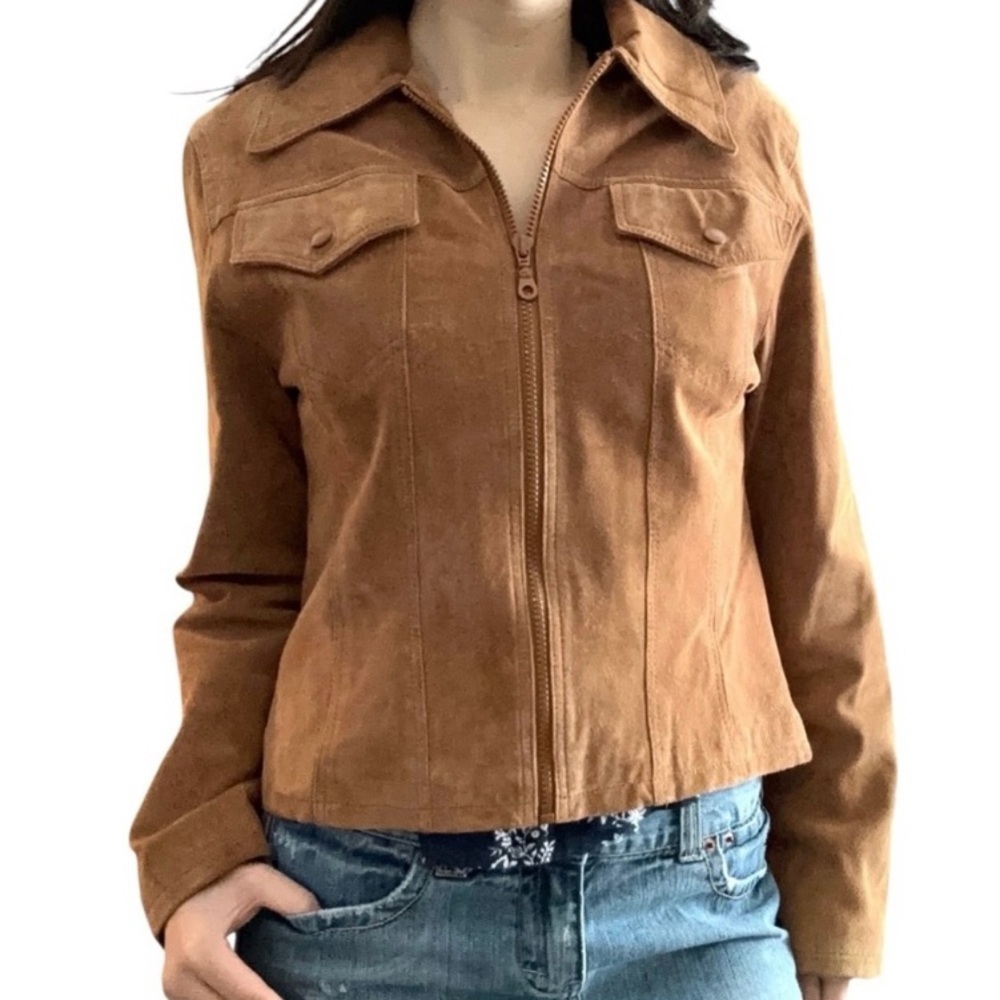 VTG Y2K Tan Suede Jacket